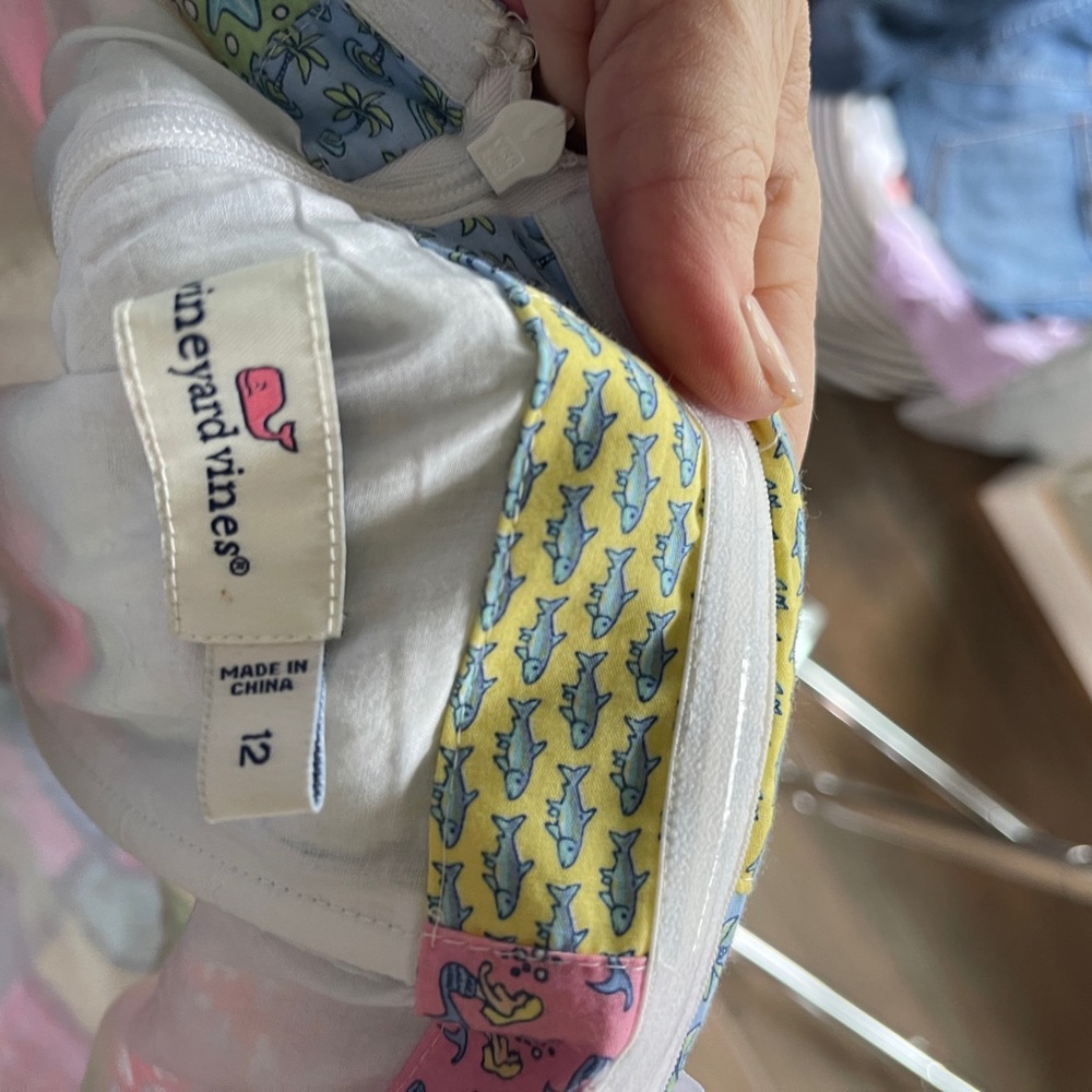 Vineyard Vines Strapless Patchwork Mini Size 12 - image 2